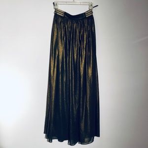 LUCY PARIS SHIMMERY MAXI SKIRT, GOLD/BLACK